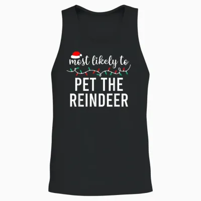 Most Likely to Christmas Matching Family Pajamas Funny Unisex Tank Top - Black