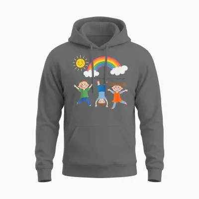 Excessive Alcohol Consumption X Funny Children's Drawing Unisex Hoodie - Graphite Heather