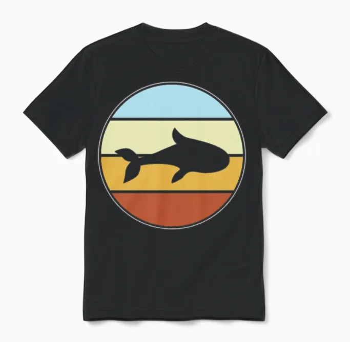 Fish Retro Unisex T-Shirt in Black