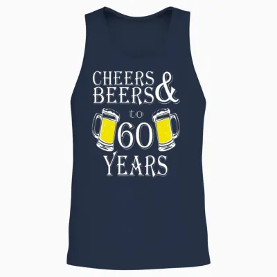 Cheers and Beers to 60 Years Unisex Tank Top - Navy