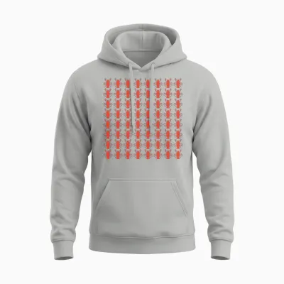 Retro Summer Crabs Pattern Unisex Hoodie - Ash