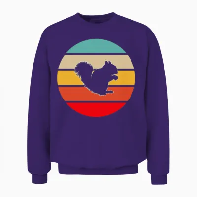 Squirrel Retro Unisex Sweatshirt - Purple