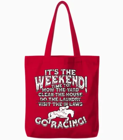 Horse Racing Equestrian Horseback Horse Racer Tote Bags - Red