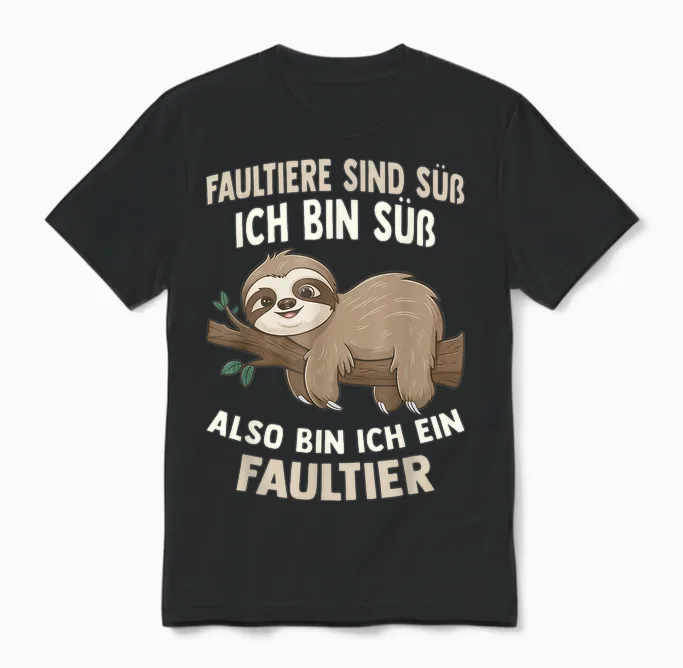 Faultiere Sind Süß Ich Bin Süß Also Bin Ich Ein Faultier Unisex T-Shirt in Black