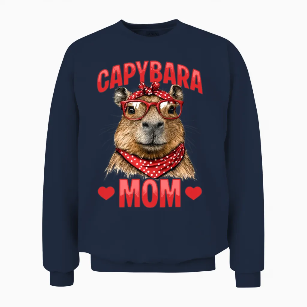 Funny Capybara Dad Unisex Sweatshirt in Navy
