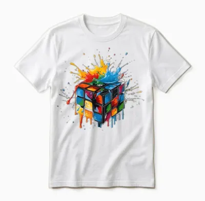 Melting Magic Cube 70s 80s 90s T-Shirt, Black Unisex T-Shirt - White