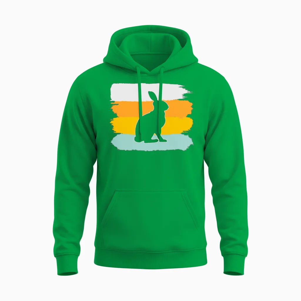 Rabbit Retro Unisex Hoodie in Irish Green