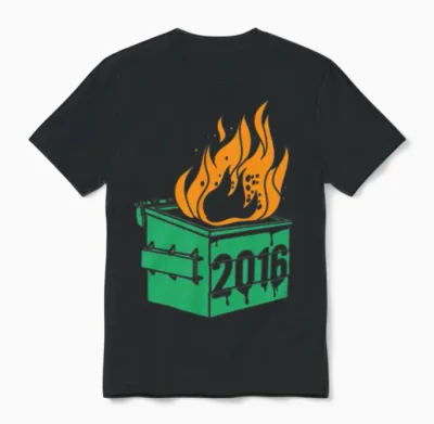 2016 Dumpster Fire Unisex T-Shirt - Black