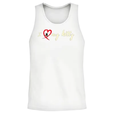 I Heart My Kitty Unisex Tank Top - White