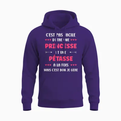 Super Surnom Pétasse Mignonne Humour Fille Princesse Pétasse Unisex Hoodie - Purple