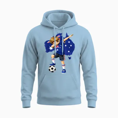 Dabbing Soccer Australia Jersey Garçon Australiens Garçons Unisex Hoodie - Light Blue