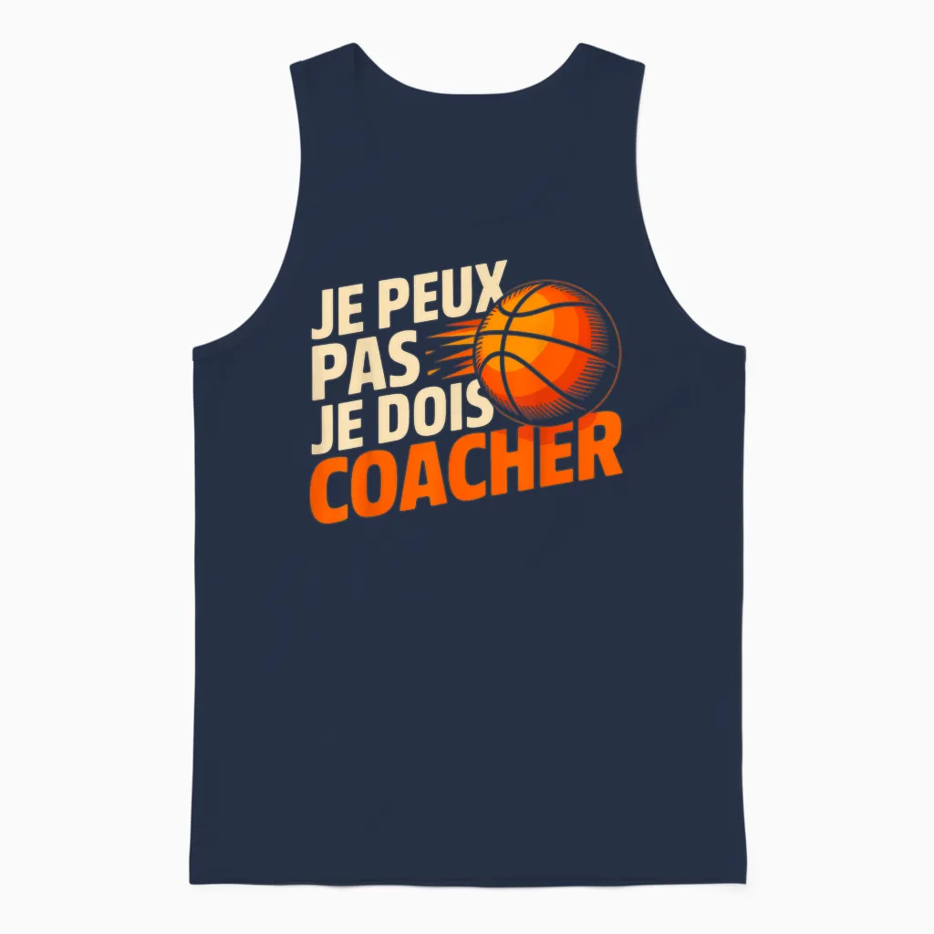 I Can't I Have to Coach Basket Coach Fans Unisex Tank Top in Navy