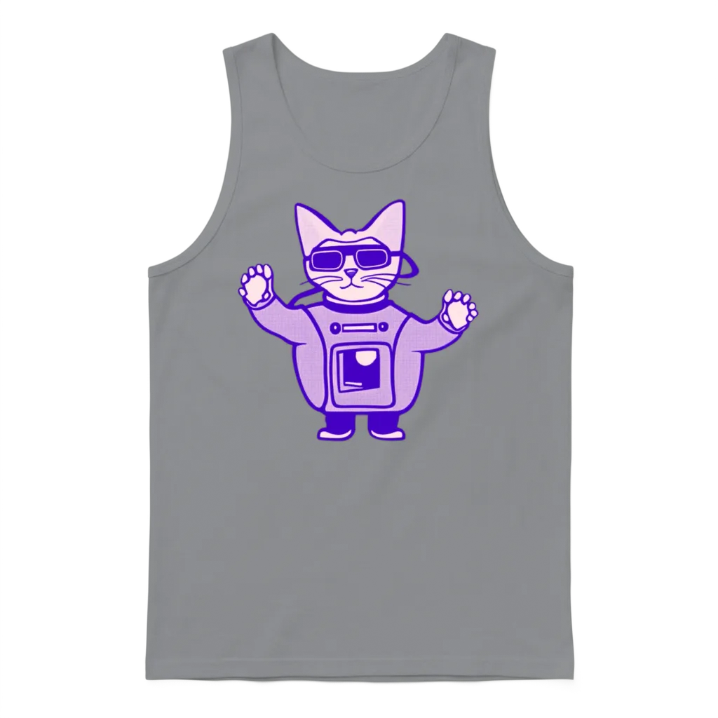Funny Cat in Astronaut Suit Funny Animals Unisex Tank Top - Sport Grey