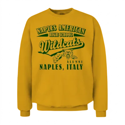 Naples American High School Wildcats Alumni Green Unisex Sweatshirt - Gold