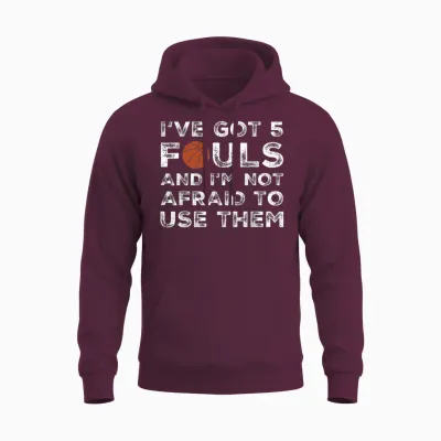 Funny Basketball Player - Hoops 5 Fouls Unisex Hoodie - Maroon