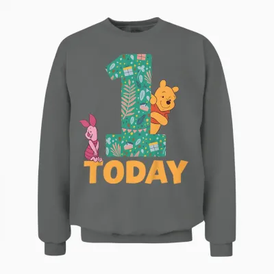 Disney Winnie the Pooh & Piglet Birthday 1 Year Old Today Unisex Sweatshirt - Graphite Heather