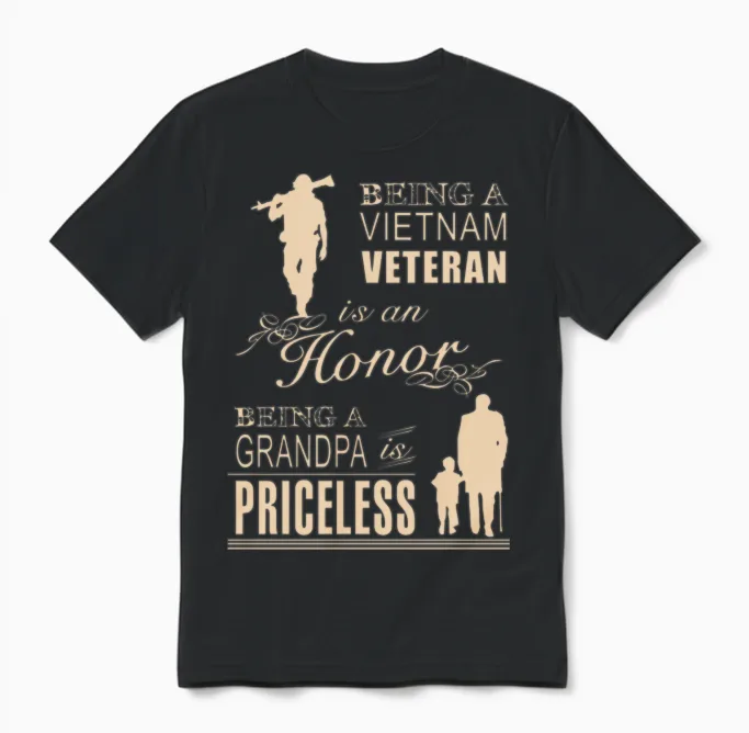 Vietnam War - Being a Grandpa Viet Nam Veteran S Unisex T-Shirt in Black