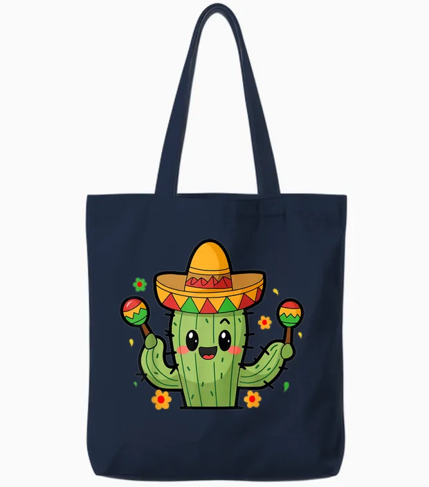 Chapeau Cactus Tote Bags in Navy