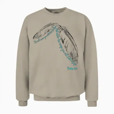 Psalms 91:4 Unisex Sweatshirt - Sand