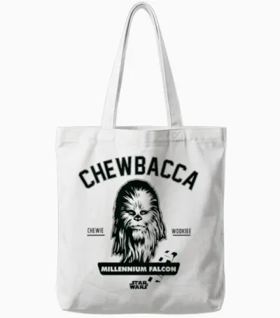 Kids Star Wars Chewbacca Face T-Shirt, Black, 2 Tote Bags - White