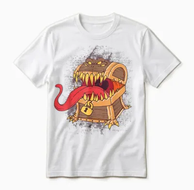 Mimic Dice Chest Schatzkiste Tabletop Game Rpg Gaming Gamer Unisex T-Shirt - White