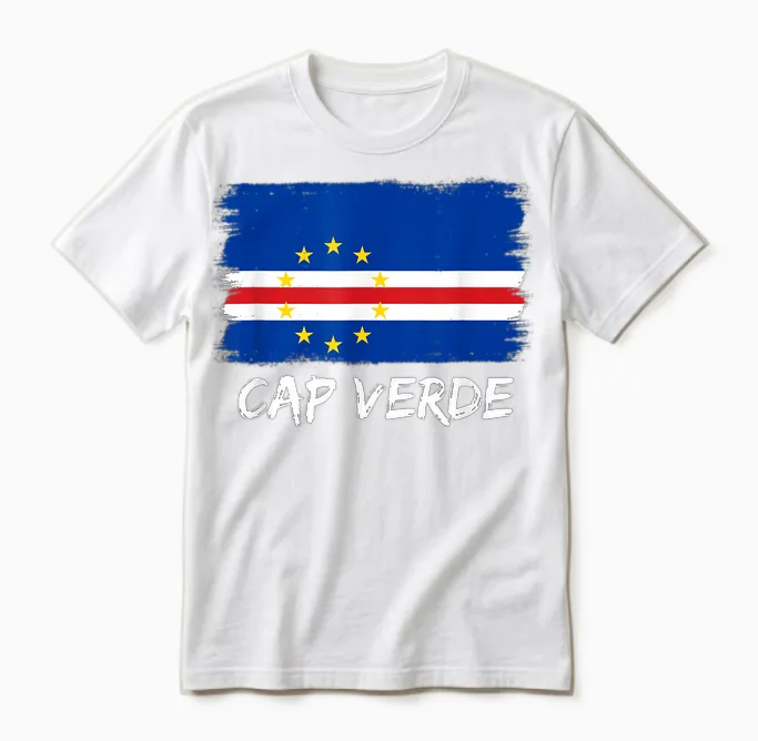 Kapverdische Flagge Kap Verde Unisex T-Shirt in White