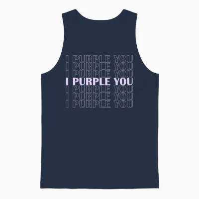 I Purple You Subtle Kpop Fanartikel | Süße Romantische Phrase Unisex Tank Top - Navy