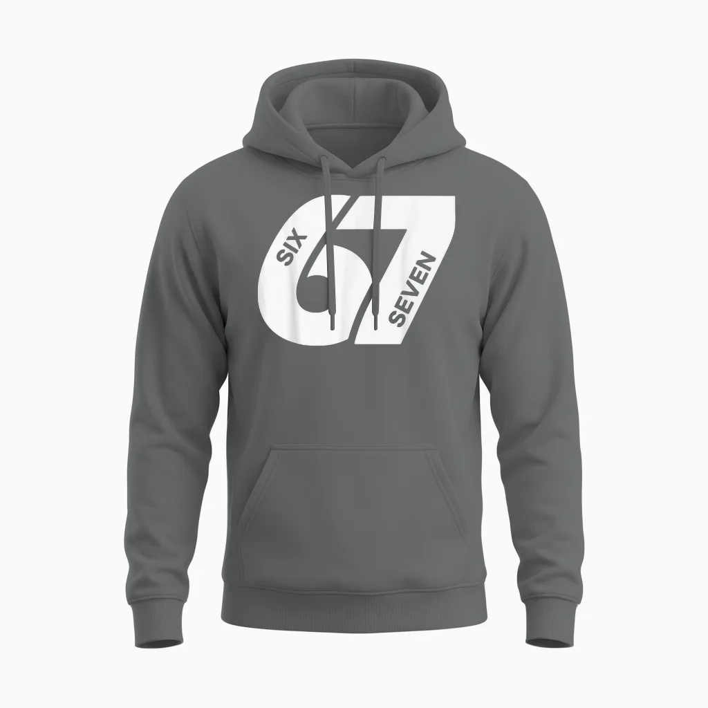 Number 6-7 Six Seven Men Women Boys Girls Unisex Hoodie in Graphite Heather
