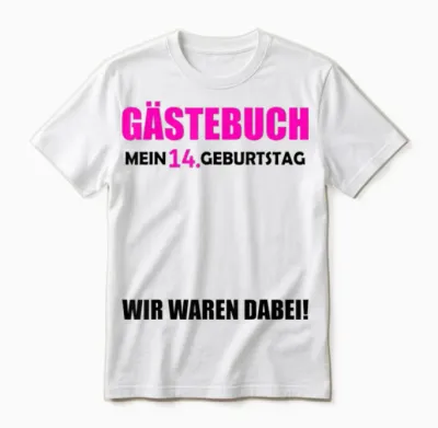 14. Geburtstag Jungen Gäste 14 Jahre 2011 Deko Gästebuch Unisex T-Shirt - White