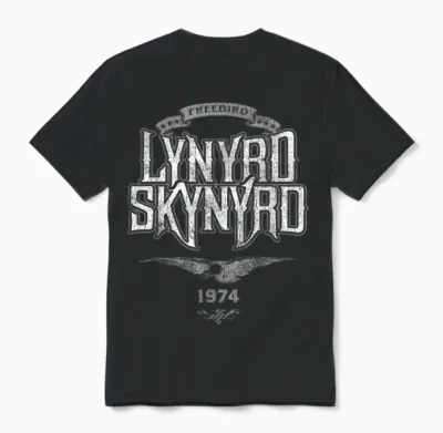 Lynyrd Skynyrd Freebird Retro Logo 1974 Rock Musik 70er Jahre Geschenke Unisex T-Shirt - Black