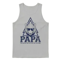 Papa Bear Triangle Emblem Unisex Tank Top - Ash – 1