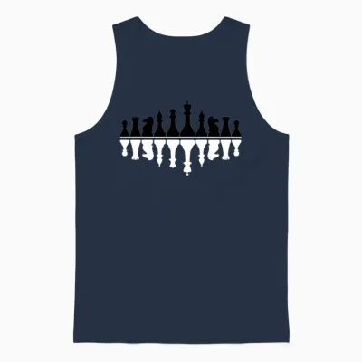 Chess Checkmate Brain Chess Unisex Tank Top - Navy