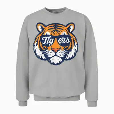 Vintage Tiger Wearing Sunglasses Retro Graphic Tee Tiger Unisex Sweatshirt - Ash