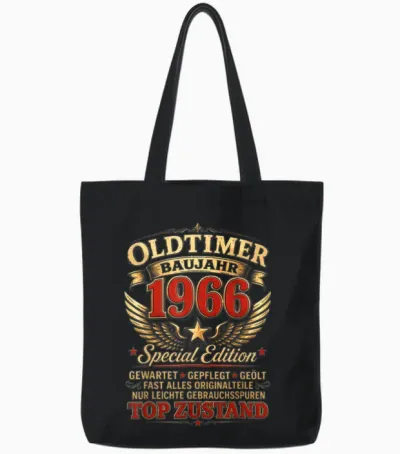 60. Geburtstag Mann Frau 60 Jahre 1966 Deko Lustig Geschenk Tote Bags - Black
