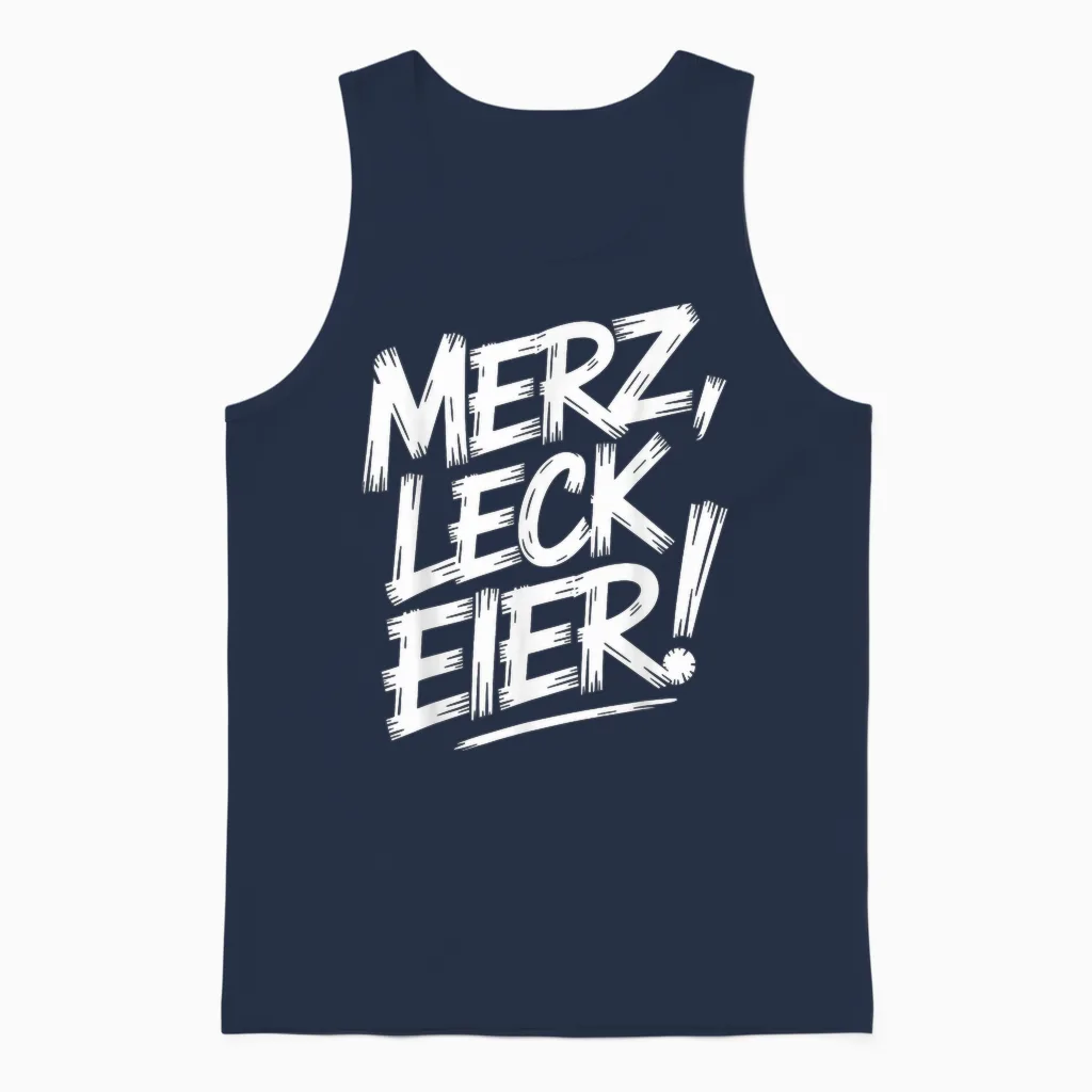 Merz Leck Eier Unisex Tank Top in Navy