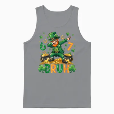 67 Bruh Dab Leprechaun Funny Kids Boys Mens St Patrick Day Unisex Tank Top - Sport Grey