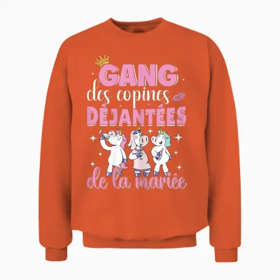 Gang of the Bride Girlfriends - Accessory Evjf T-Shirt, Black, S Unisex Sweatshirt - Orange