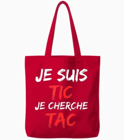 Je Suis Tic Je Cherche Tac - Déguisement Duo Tote Bags - Red
