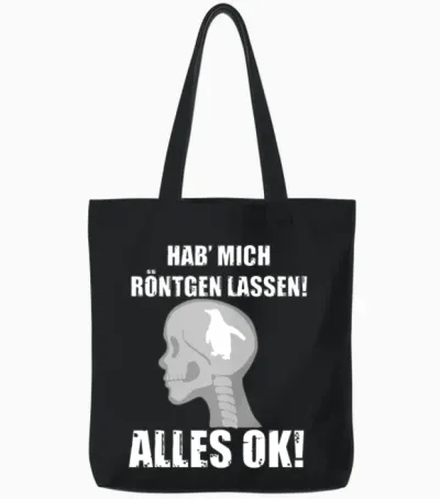 Funny German Quote Tote Bags - Black