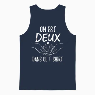 Pregnancy Announcement One Is Two in This Unisex Tank Top - Navy