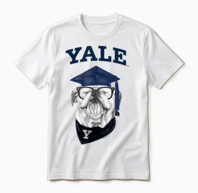 Yale University Smart Bulldog Handsome Dan Graduation Unisex T-Shirt - White