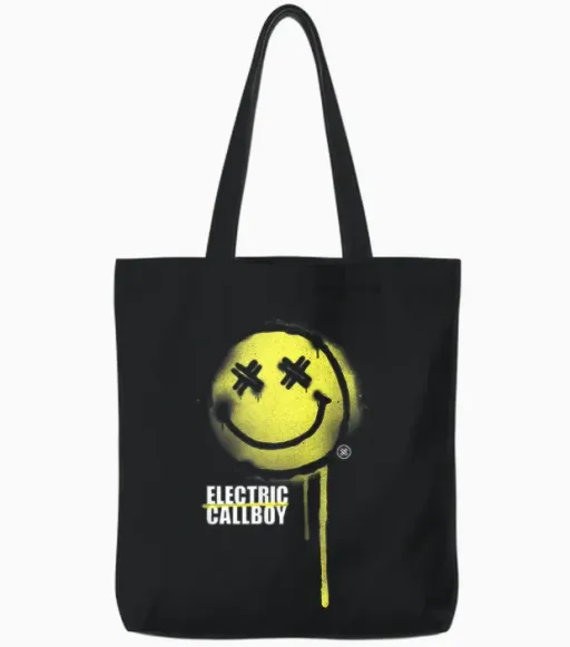 Spray Smile T-Shirt, Black, S Tote Bags - Black