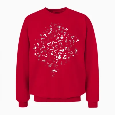 Question Marks Philosophical Questioning Unisex Sweatshirt - Red