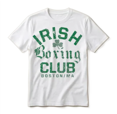 Irish Boxing Club Boston Massachusetts Unisex T-Shirt - White