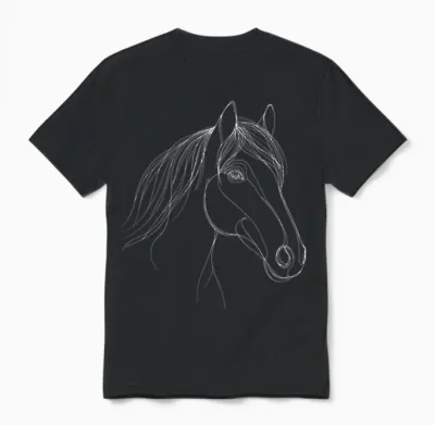 Line Art Cheval Knabstrupper équitation équestre Unisex T-Shirt - Black