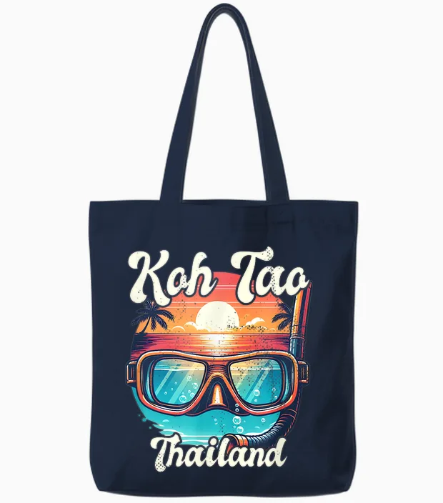 Koh Tao Thaïlande Snorkeling Tote Bags in Navy