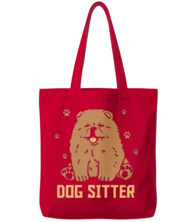 Dog Sitter Job Dogs Dog Sitting Puppy Tote Bags - Red