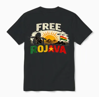 Free Rojava Kurdistan Unisex T-Shirt - Black