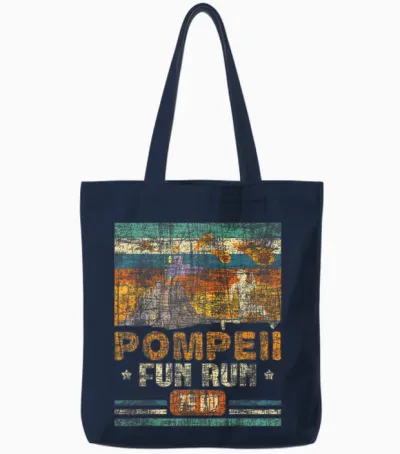 Pompeii Fun Run - Geography Volcanologist Volcanology T-Shirt Small Tote Bags - Navy