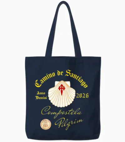 Jakobsweg Anno Domini 2026 Muschel Tote Bags - Navy